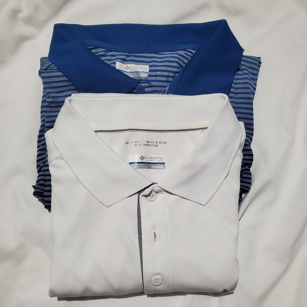 2 Columbia polo shirts